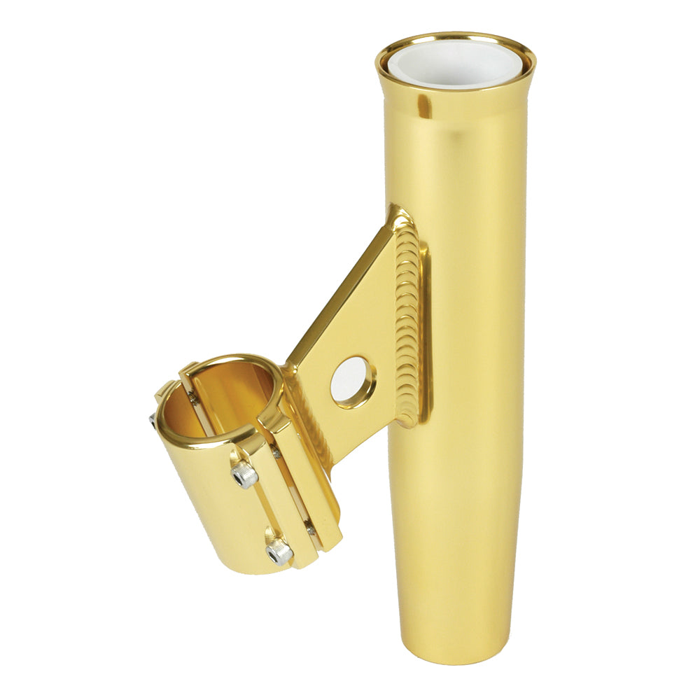 Lee's Clamp-On Rod Holder - Gold Aluminum - Vertical Mount - Fits 2.375 O.D. Pipe