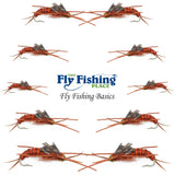 Basics Collection - Kaufmann's Brown Stonefly Nymph Assortment 10 Bead Head Rubber Legs Wet Flies - Hook Sizes 6, 8, 10, and 12