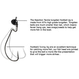 Reaction Tackle Tungsten Football/Swing Jig Heads- 3-Pack