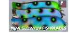END OF SEASON SALE! -  10" Double Glow UV Dual Fin Fishblades