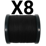Reaction Tackle X8 Braided Fishing Line - NO FADE Black 8 Strand - NEW