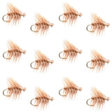 Barbless Tan Elk Hair Caddis Classic Trout Dry Flies 1 Dozen Flies Size 16