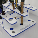 Made in the USA Fishing Rod Holder Rack | Marine Grade HDPE | 12 Pole Waterproof Wash-down | Dock, Garage, Boat, Storage | 1.5 in Holes | Fits All Sizes