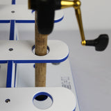 Made in the USA Fishing Rod Holder Rack | Marine Grade HDPE | 12 Pole Waterproof Wash-down | Dock, Garage, Boat, Storage | 1.5 in Holes | Fits All Sizes