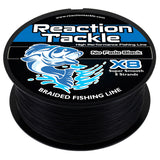 Reaction Tackle X8 Braided Fishing Line - NO FADE Black 8 Strand - NEW