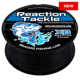 Reaction Tackle X8 Braided Fishing Line - NO FADE Black 8 Strand - NEW