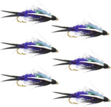 Double Bead Purple Psycho Prince Nymph Fly Fishing Flies - 6 Flies Hook Size 8