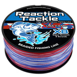Reaction Tackle X8 Braided Fishing Line - USA Camo 8 Strand - NEW
