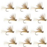 Tan X Caddis Emerging Caddis Adult Trout Dry Fly - 1 Dozen Flies Hook Size 14