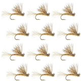 Tan X Caddis Emerging Caddis Adult Trout Dry Fly - 1 Dozen Flies Hook Size 18