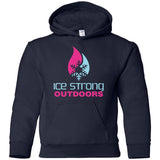 Youth Pullover Hoodie Light Blue/Magenta Logo (LOTS of color choices)
