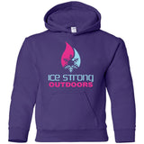 Youth Pullover Hoodie Light Blue/Magenta Logo (LOTS of color choices)
