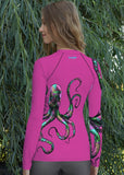 Rockstarlette Octopus UPF 40, Sun Shirt/Rash Guard, Black or Hot Pink