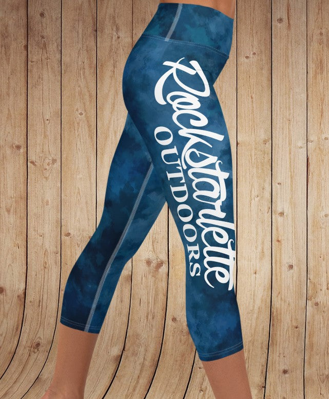 Rockstarlette Watercolor Rockstarlette Outdoors Logo Yoga CAPRI OR FUL –  Ice Strong Outdoors