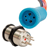 Bluewater 22mm Push Button Switch - Off/(On) Momentary Contact - Blue/Red LED - 1' Lead [9059-2113-1]