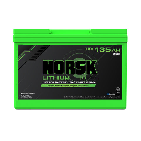 Norsk 16V 135AH LiFePO4 Lithium Deep Cycle Battery