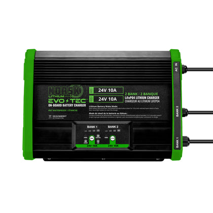 Norsk EVO-TEC™ 24V/24V 10A – 2 Bank On-Board Charger – Norsk Lithium