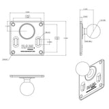 RAM Mount 75mm x 75mm VESA 3.625" Plate w/1.5" Diameter Ball [RAM-2461U]