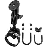 RAM Mount Strap Clamp Roll Bar Mount w/Standard Length Double Socket Arm & 2.5" Round Base w/1/4"-20 Male Threaded Post [RAM-B-149Z-2-202AU]