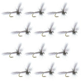 Barbless White Wulff Classic Hair Wing Dry Fly - 1 Dozen Flies Hook Size 10