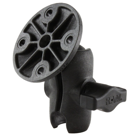 RAM Mount Composite 1" Ball Short Length Double Socket Arm w/2.5" Round Base Including AMPs Hole Pattern [RAP-B-103U-A]