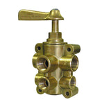 GROCO 6-Port NPT Bronze Fuel Valve 1/2" Main - 3/8" Return [FV-65038]