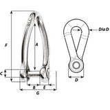 Wichard Captive Pin Twisted Shackle - Diameter 6mm - 1/4" [01423]