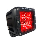 Black Oak 2" Red LED Predator Hunting Pod Light - Flood Optics - Black Housing - Pro Series 3.0 [2R-POD3OS]