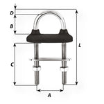 Wichard Black Watertight U-Bolt - 6mm Diameter - 15/64" - 70mm Length - 2-3/4" [65331]