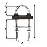 Wichard Black Watertight U-Bolt - 6mm Diameter - 15/64" - 70mm Length - 2-3/4" [65331]