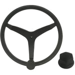 Uflex - V46 - 13.5" Stainless Steel Steering Wheel w/Speed Knob  Chrome Nut - Black [V46B KIT]