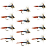 Bead Head Metallic Blue Copper John Nymph - 1 Dozen Fly Fishing Flies - Hook Size 12