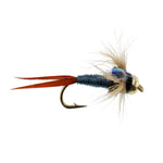 Bead Head Metallic Blue Copper John Nymph - 6 Fly Fishing Flies - Hook Size 10