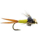 Bead Head Hot Yellow Copper John Nymph 1 Dozen Fly Fishing Flies - Hook Size 10