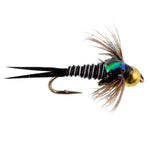 Bead Head Zebra Copper John Nymph Fly Fishing Flies - Set of 6 Flies Hook Size 14