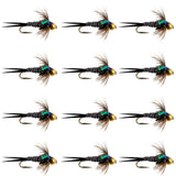 Bead Head Zebra Copper John Nymph Fly Fishing Flies - 1 Dozen Flies Hook Size 16