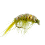 3 Pack Olive Beaded Shrimp Scud Pattern - Size 12 - Tailwater Lake Fly Fishing Nymph Flies