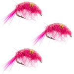 3 Pack Pink Beaded Shrimp Scud Pattern - Size 12 - Tailwater Lake Fly Fishing Nymph Flies