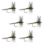 Barbless Blue Winged Olive BWO Classic Trout Dry Fly Fishing Flies - Set of 6 Flies Size 16