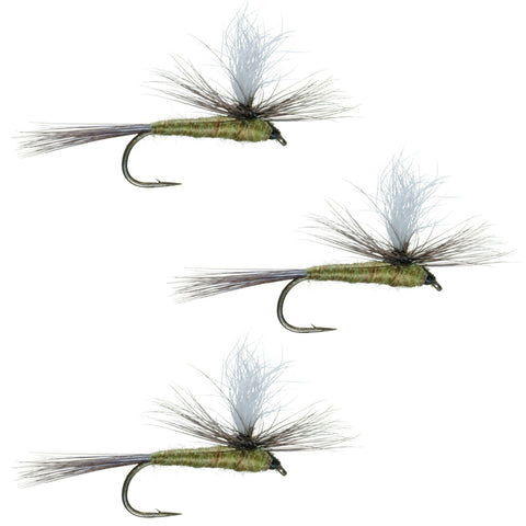 3 Pack Blue Wing Olive BWO Parachute Dry Fly - Hook Size 20