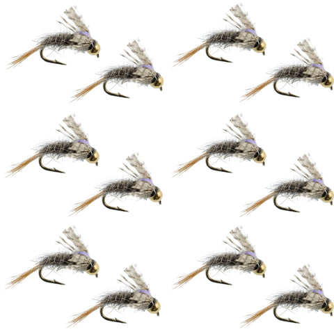 Barrs Baetis Emerger BWO Wet Fly Fishing Flies - 1 Dozen Flies Hook Size 18