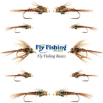 Basics Collection - Bead Head Pheasant Tail Nymph Assortment - 10 Wet Flies - Hook Sizes 14, 16, 18