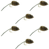 Mighty Mouse Deer Hair Bug 6 Flies Hook Size 4 - Bass Fly Fishing Bug Wide Gape Bass Hooks With Weed Guard