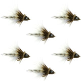 Deer Hair Dahlberg Diver 6 Flies Hook Size 4 - White Marabou Bass Fly Fishing Bug Wide Gape Bass Hooks With Weed Guard