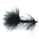 3 Pack Balanced Leech Size 8 - Black Tungsten Bead Head Jig Lake Streamer Wet Fly