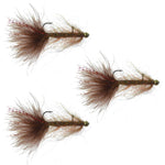 3 Pack Balanced Leech Size 12 - Brown Tungsten Bead Head Jig Lake Streamer Wet Fly