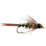 Basics Collection - Copper John and Flash Back Bead Head Nymph Assortment - 10 Wet Flies - 5 Patterns - Hook Sizes 10, 12, 14, 16