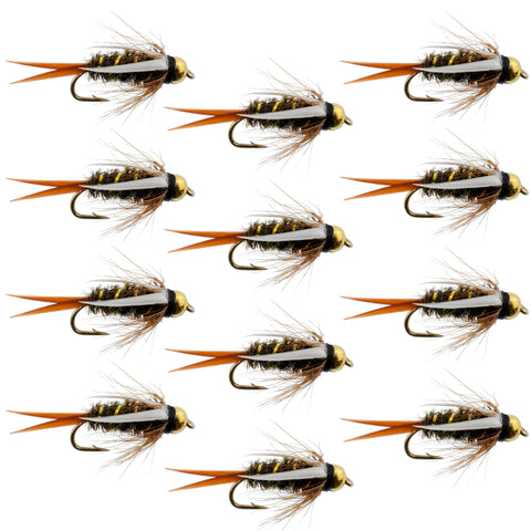 Bead Head Prince Nymph Fly Fishing Flies - 1 Dozen Flies Hook Size 18