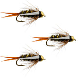 3 Pack Bead Head Prince Nymph Fly Fishing Flies - Hook Size 10