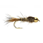 Tungsten Bead Head Gold Ribbed Hares Ear Nymph 1 Dozen Flies - Size 16